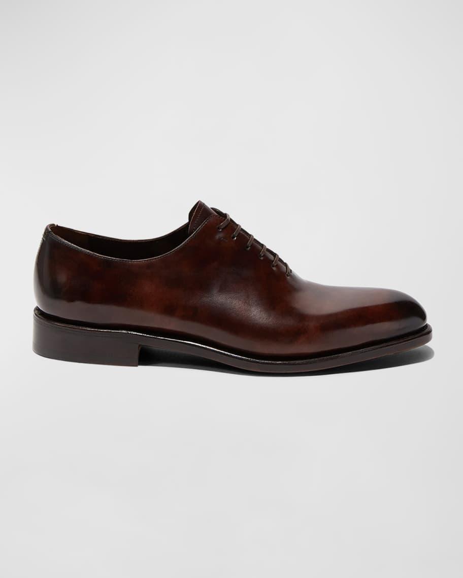 Men's Angiolo Tramezza Whole-Cut Leather Lace-Up Shoes Product Image