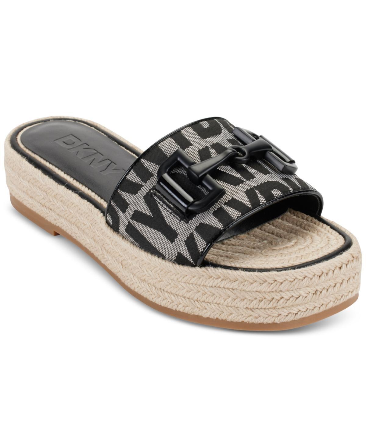 Dkny Womens Fiona Hardware Espadrille Platform Sandals - Brown/ Product Image