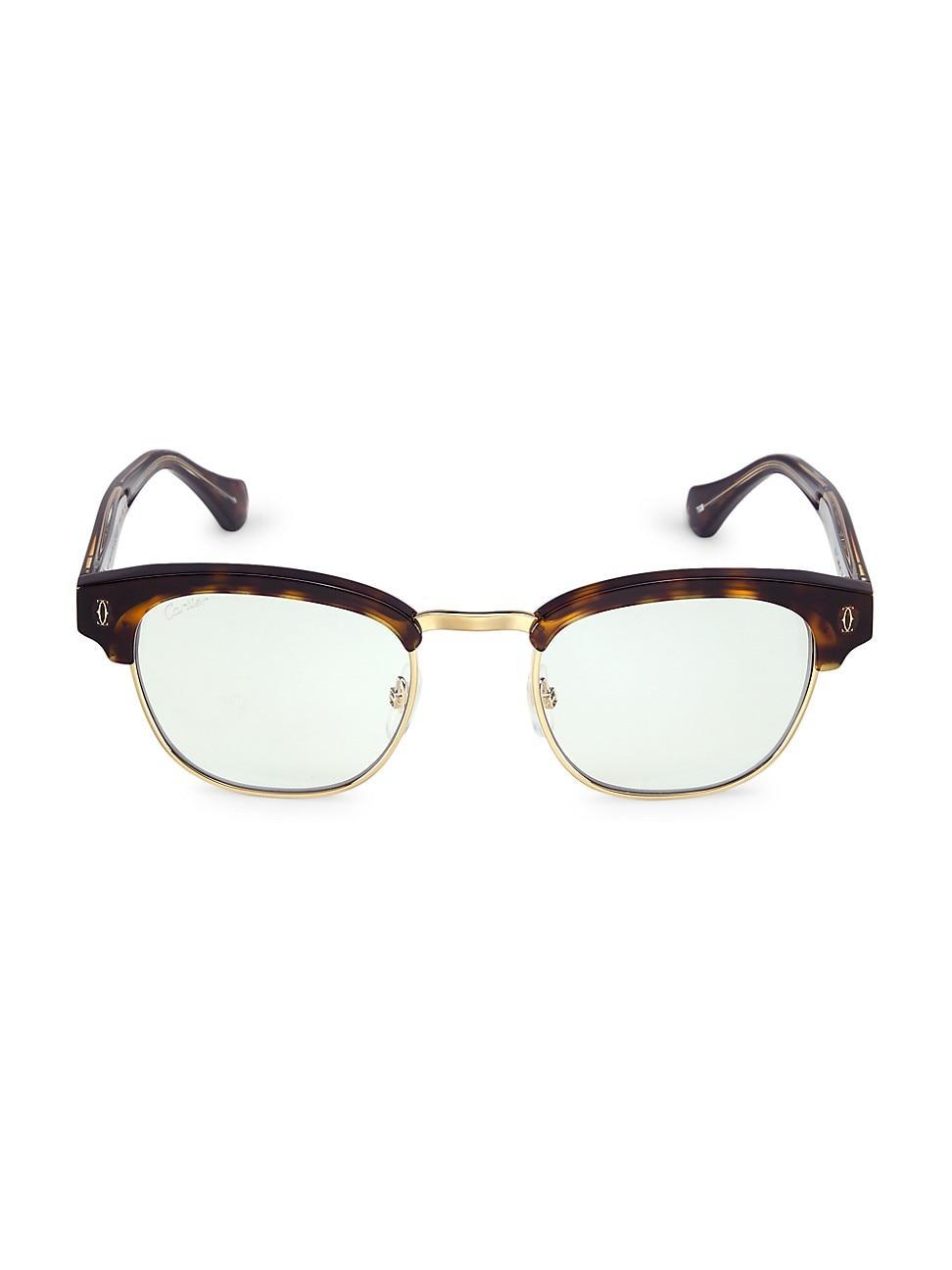 Mens Essentials Signature 52MM Rectangular Blue Block Sunglasses Product Image