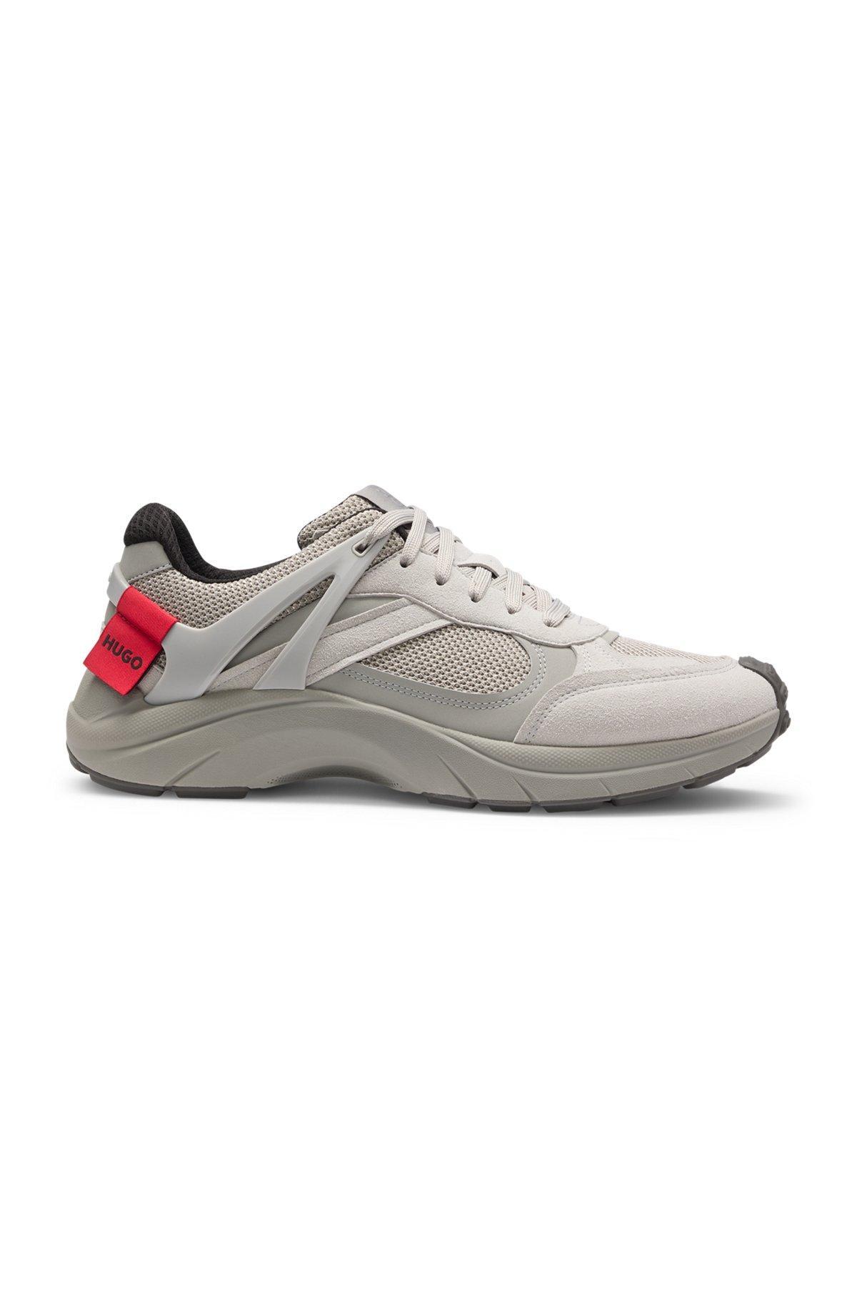 Logo-spoiler trainers in mesh and faux suede Product Image