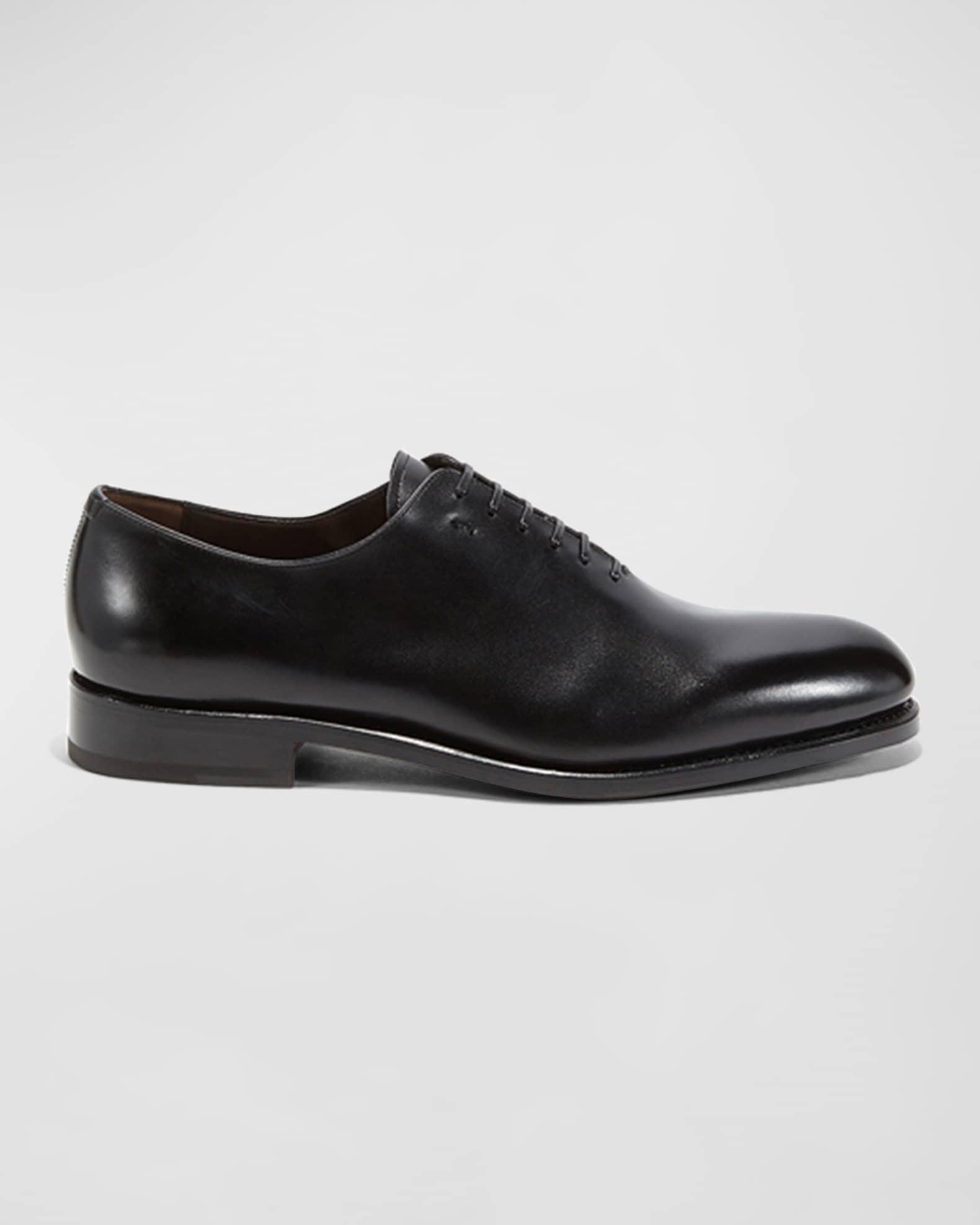 Men's Angiolo Tramezza Whole-Cut Leather Lace-Up Shoes Product Image