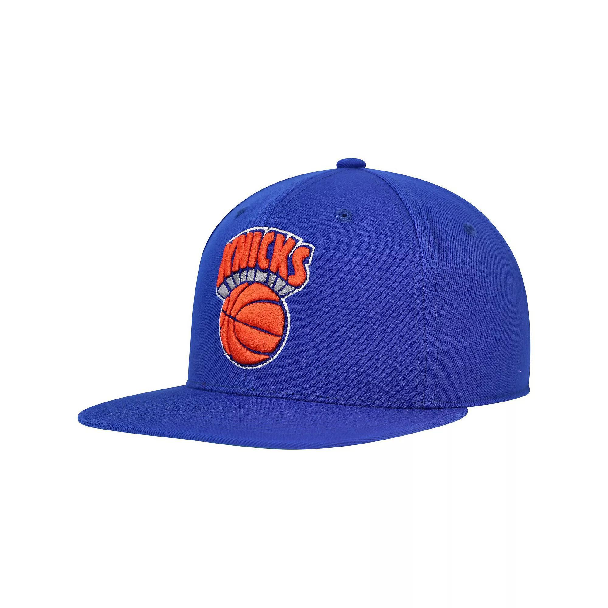 Men's Mitchell & Ness Blue New York Knicks Hardwood Classics MVP Team Ground 2.0 Fitted Hat, Size: 7 1/8 Product Image
