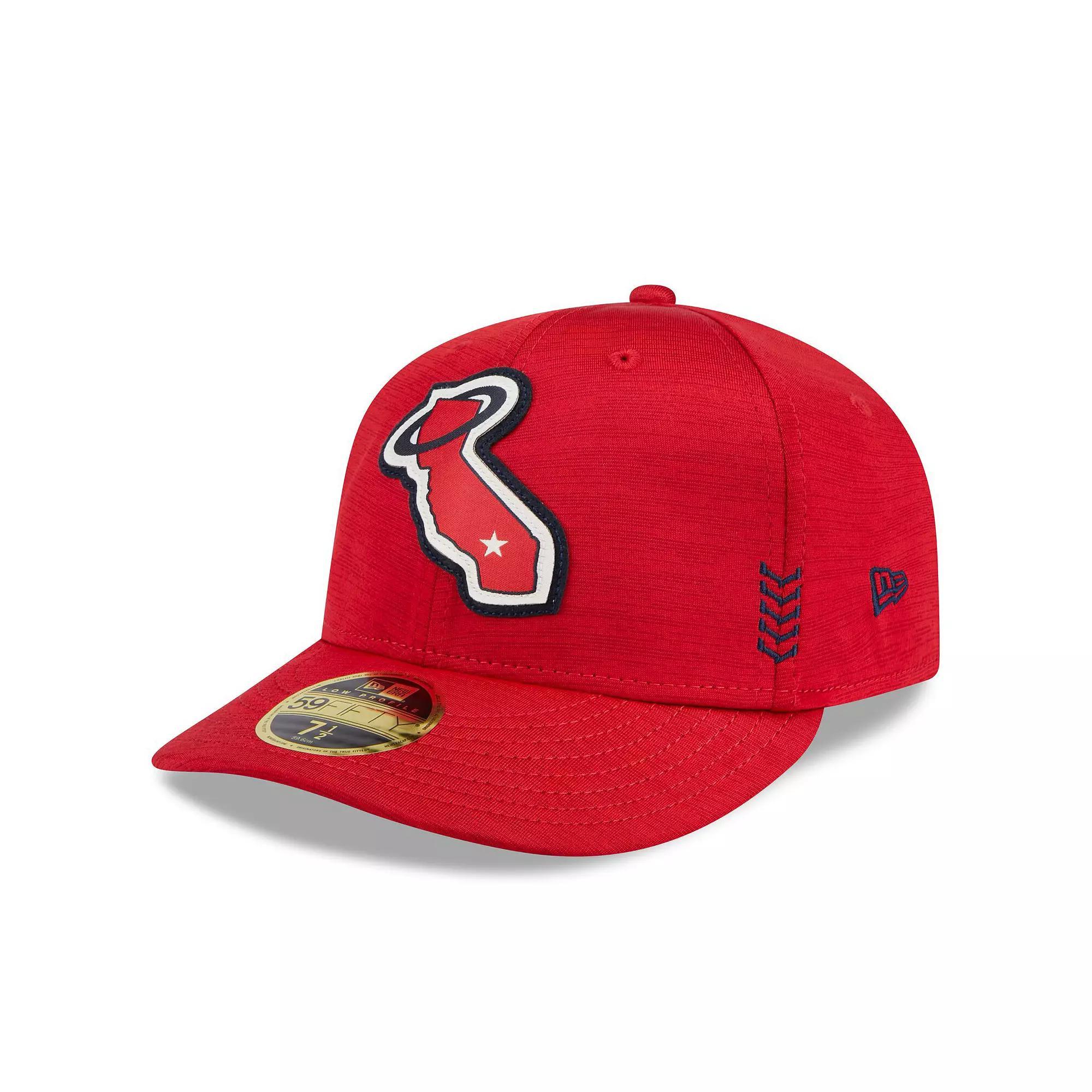 Men's New Era  Red Los Angeles Angels 2024 Clubhouse Low Profile 59FIFTY Fitted Hat, Size: 7 1/2 Product Image
