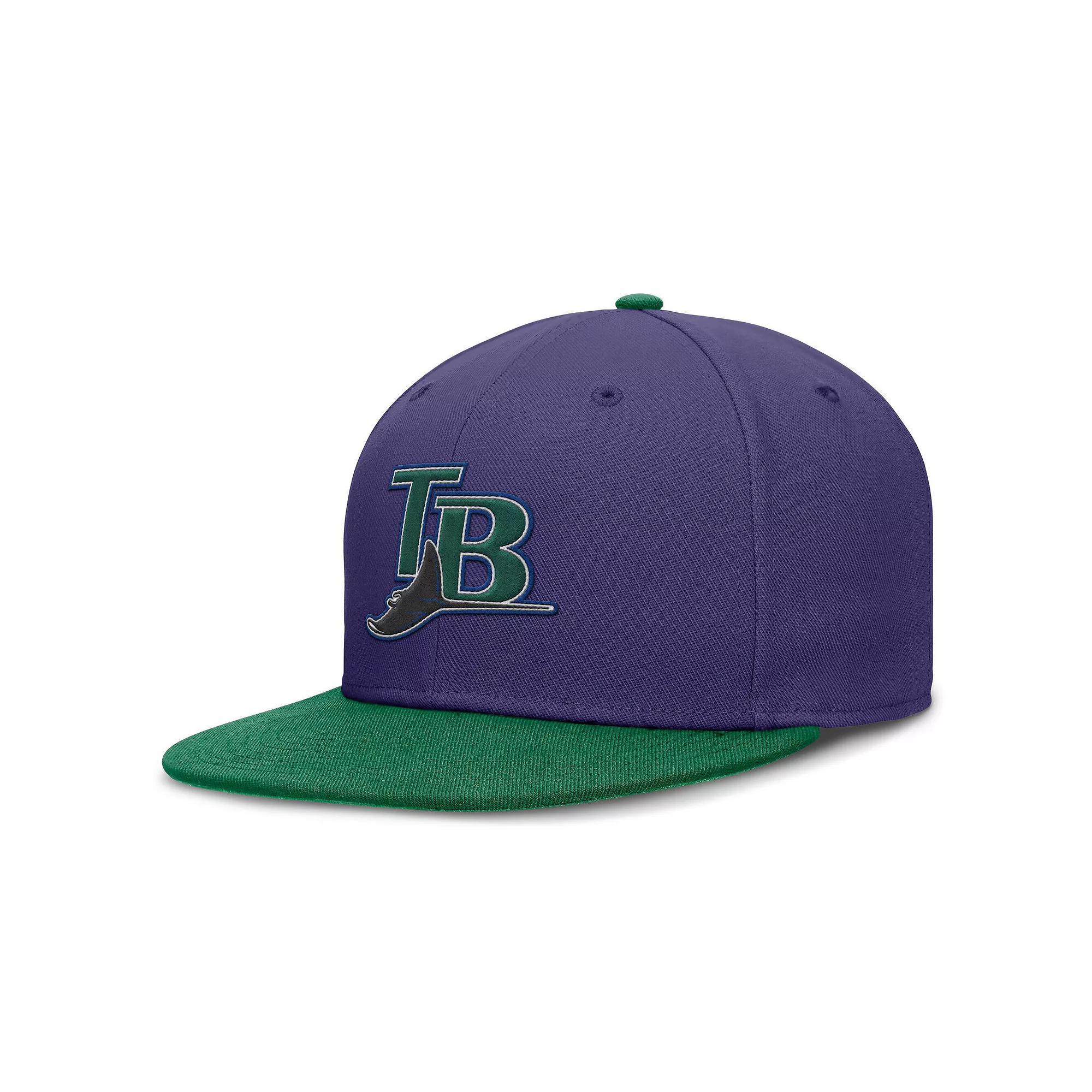 Mens Nike Royal/Red Atlanta Braves Rewind Cooperstown True Performance Fitted Hat Product Image