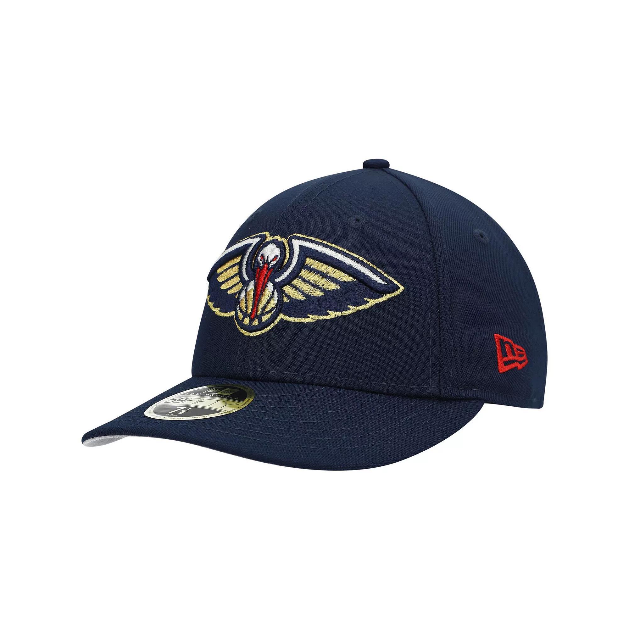 Men's New Era Navy New Orleans Pelicans Team Low Profile 59FIFTY Fitted Hat, Size: 7 1/8, Blue Product Image