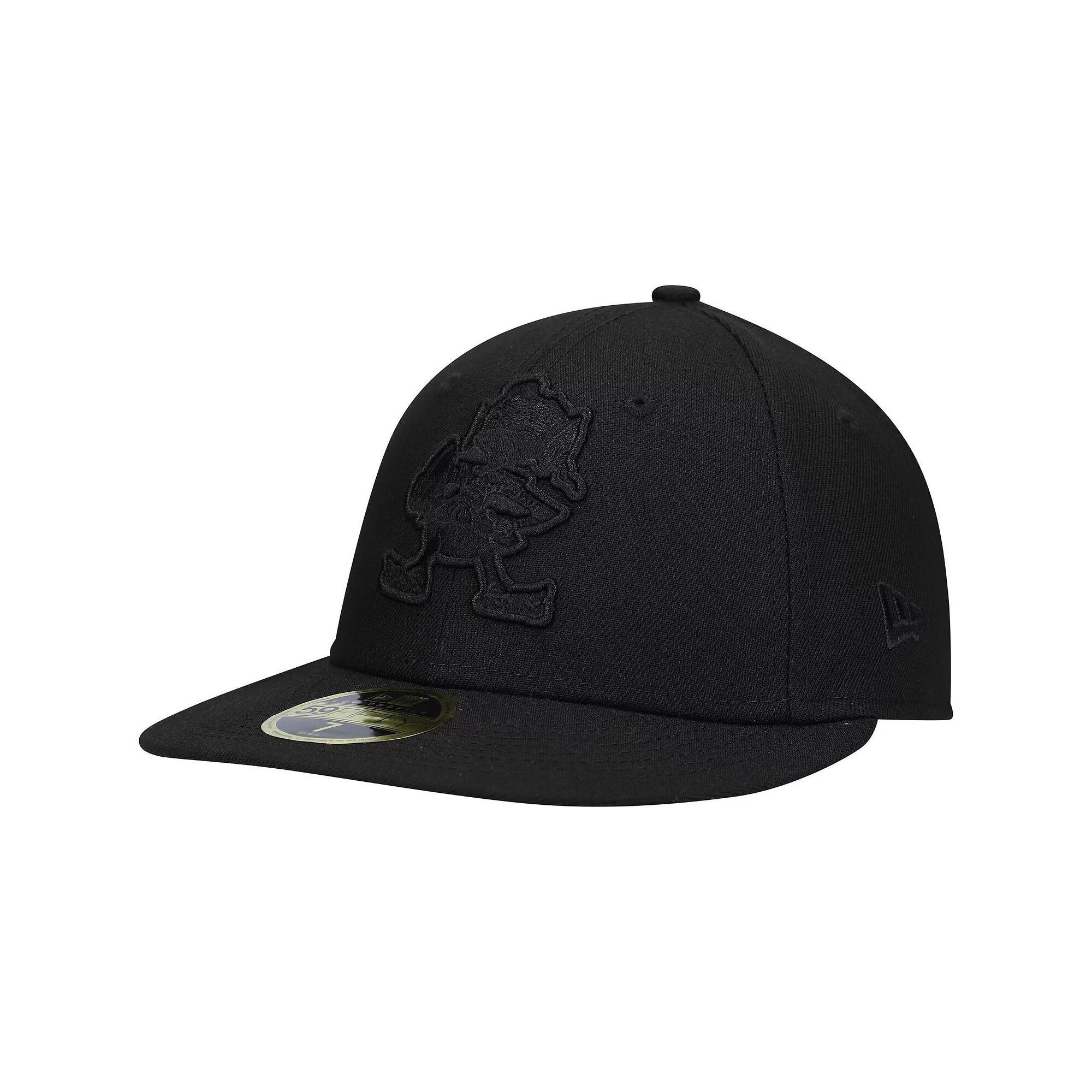 Men's New Era Black Cleveland Browns Historic Logo Black on Black Low Profile 59FIFTY II Fitted Hat, Size: 7 3/4 Product Image