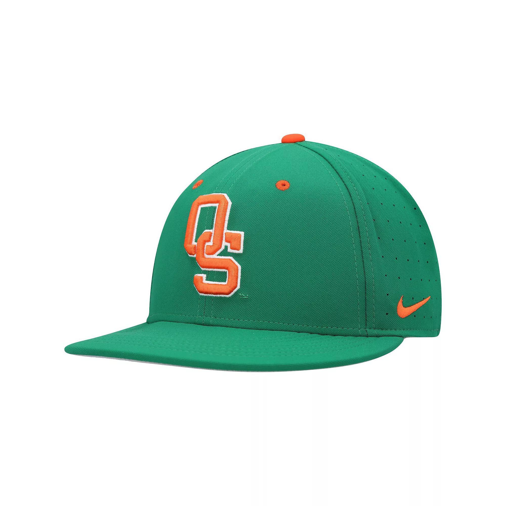 Men's Nike Green Oklahoma State Cowboys Aero True Baseball Performance Fitted Hat, Size: 7 3/8 Product Image