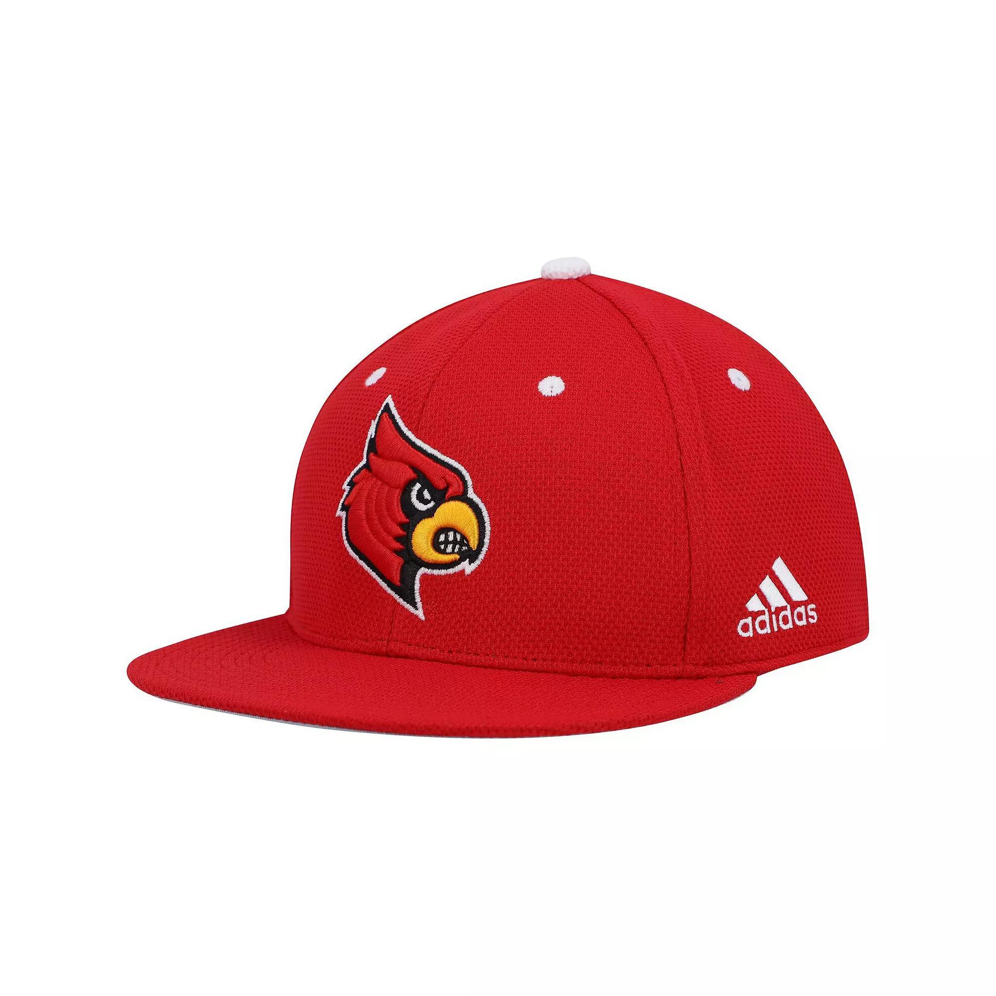 Men's adidas Red Louisville Cardinals On-Field Baseball Fitted Hat, Size: 7 3/4 Product Image