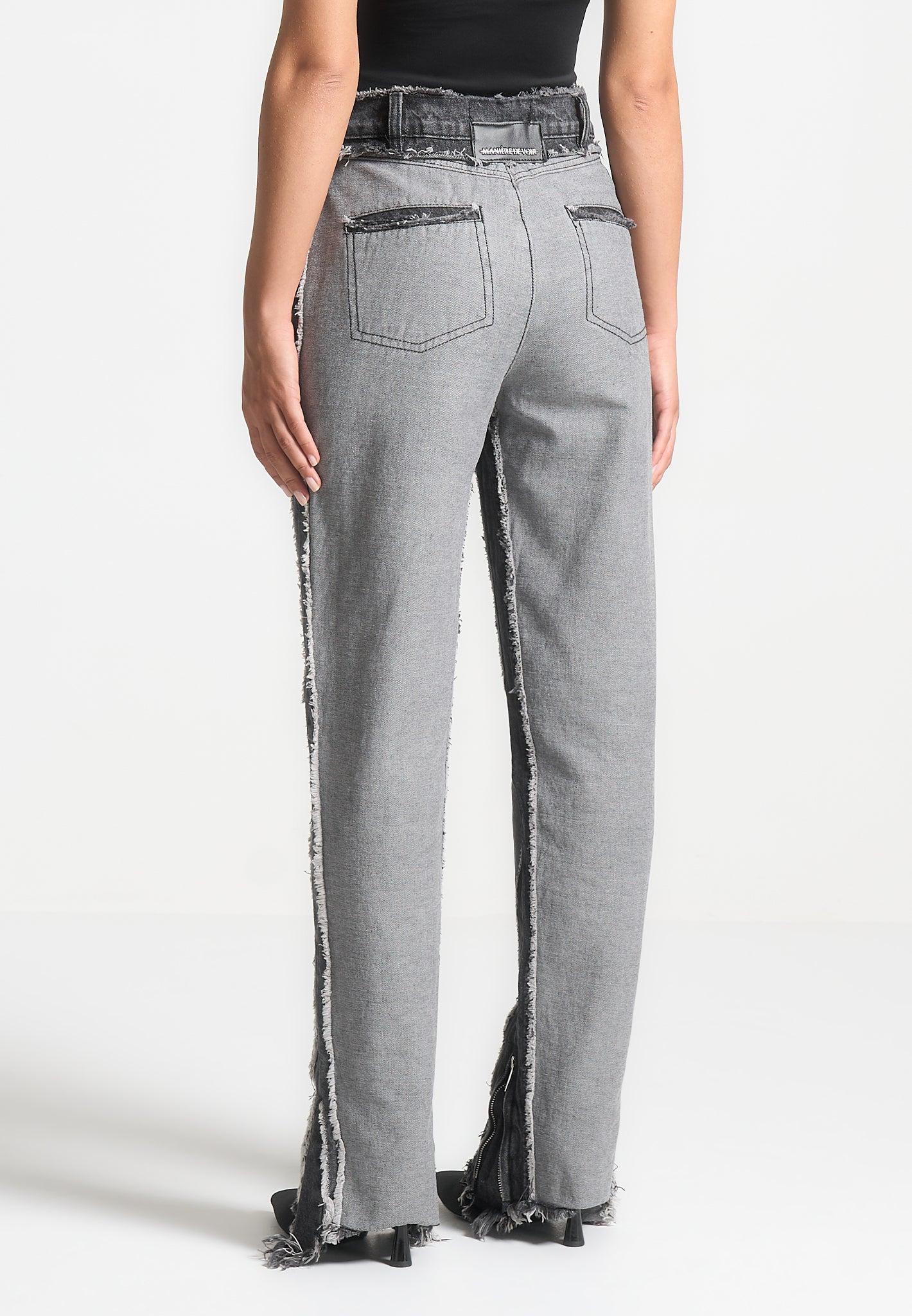 Distressed Mom Jeans - Black Washed Female Product Image