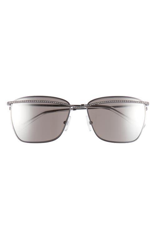 Crystal-Embellished Mirrored Metal Aviator Sunglasses Product Image