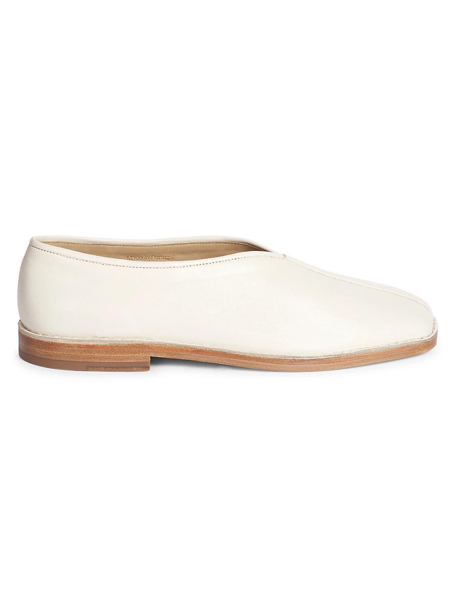 Mens Flat Piped Leather Slippers Product Image
