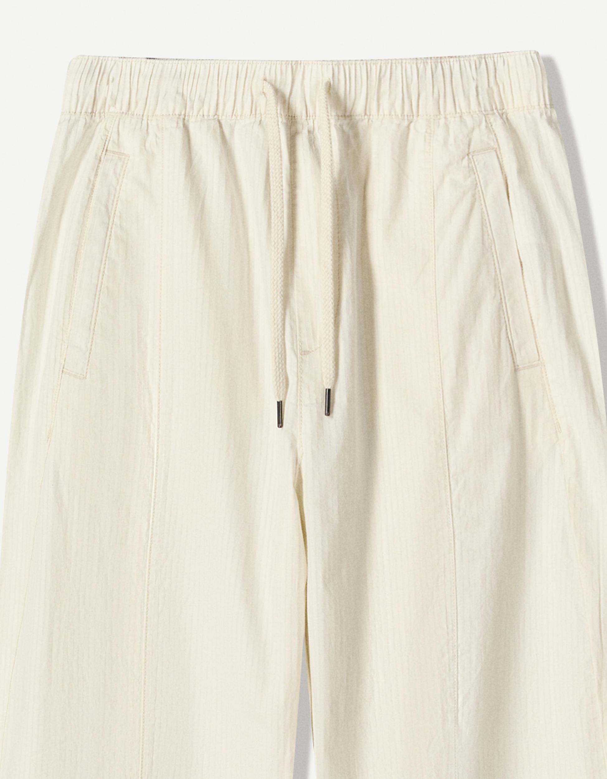 Super baggy fabric striped pants Product Image