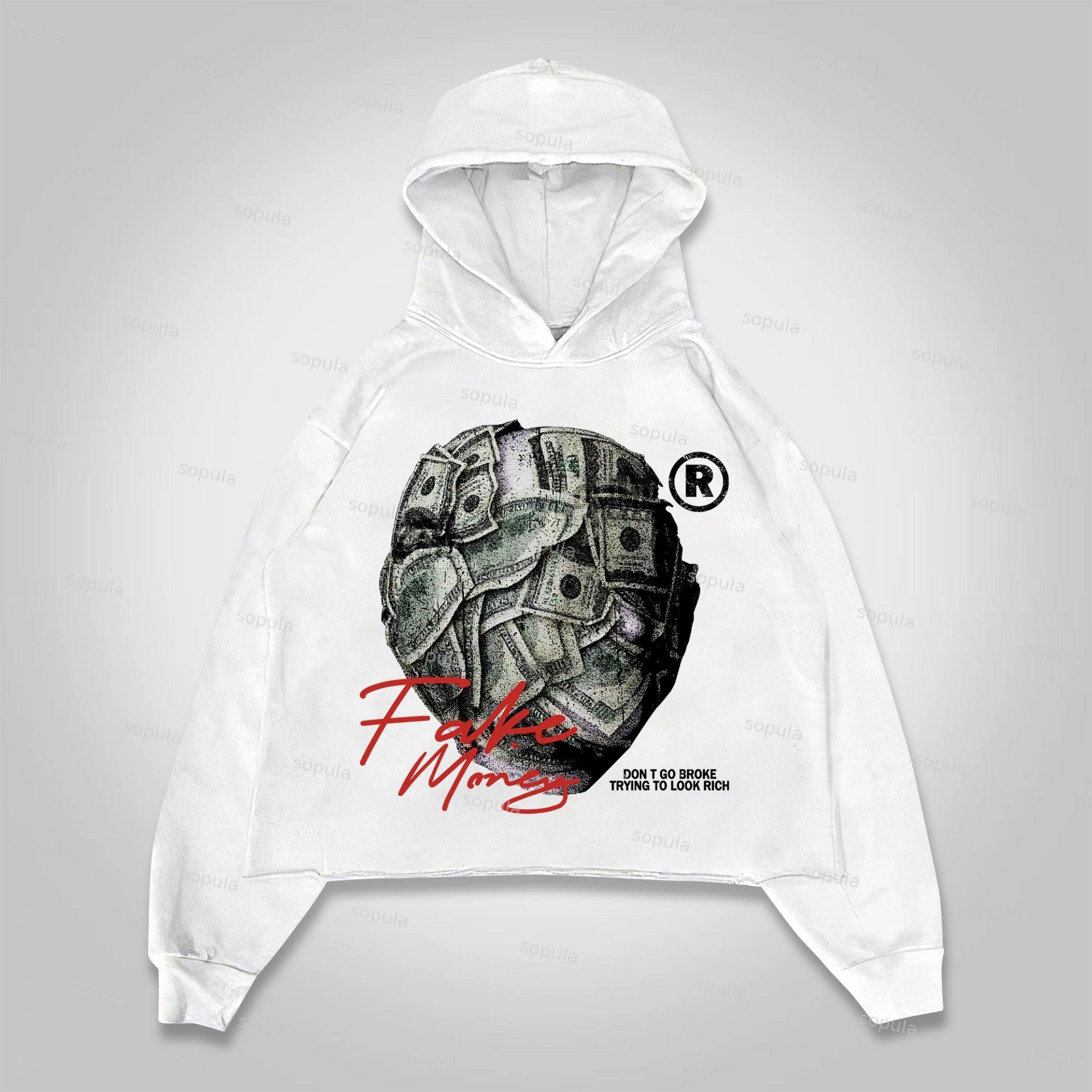 Sopula Don't Go Broke Trying To Look Rich Graphics Pocket Hoodie Product Image