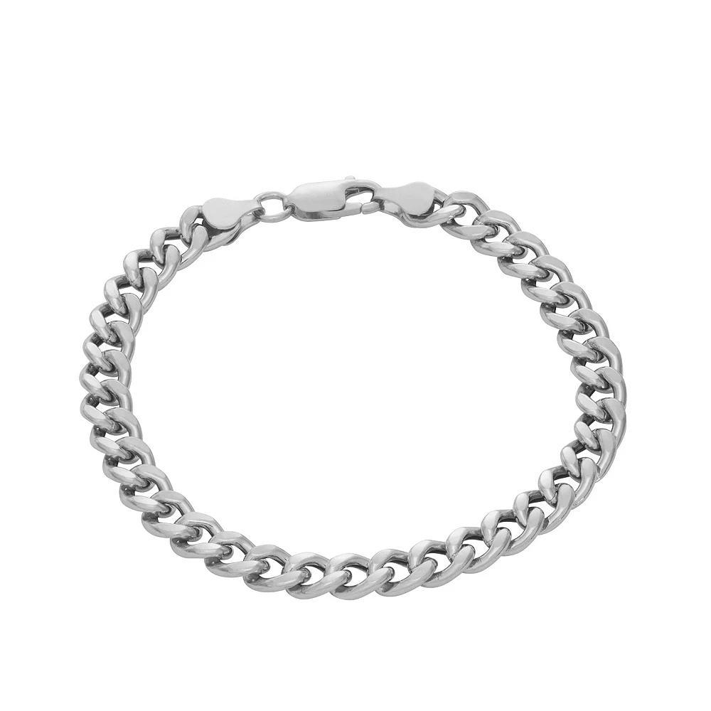 Giorgio di Vicenza Sterling Silver Men's Curb Chain Bracelet, Size: 8" Product Image