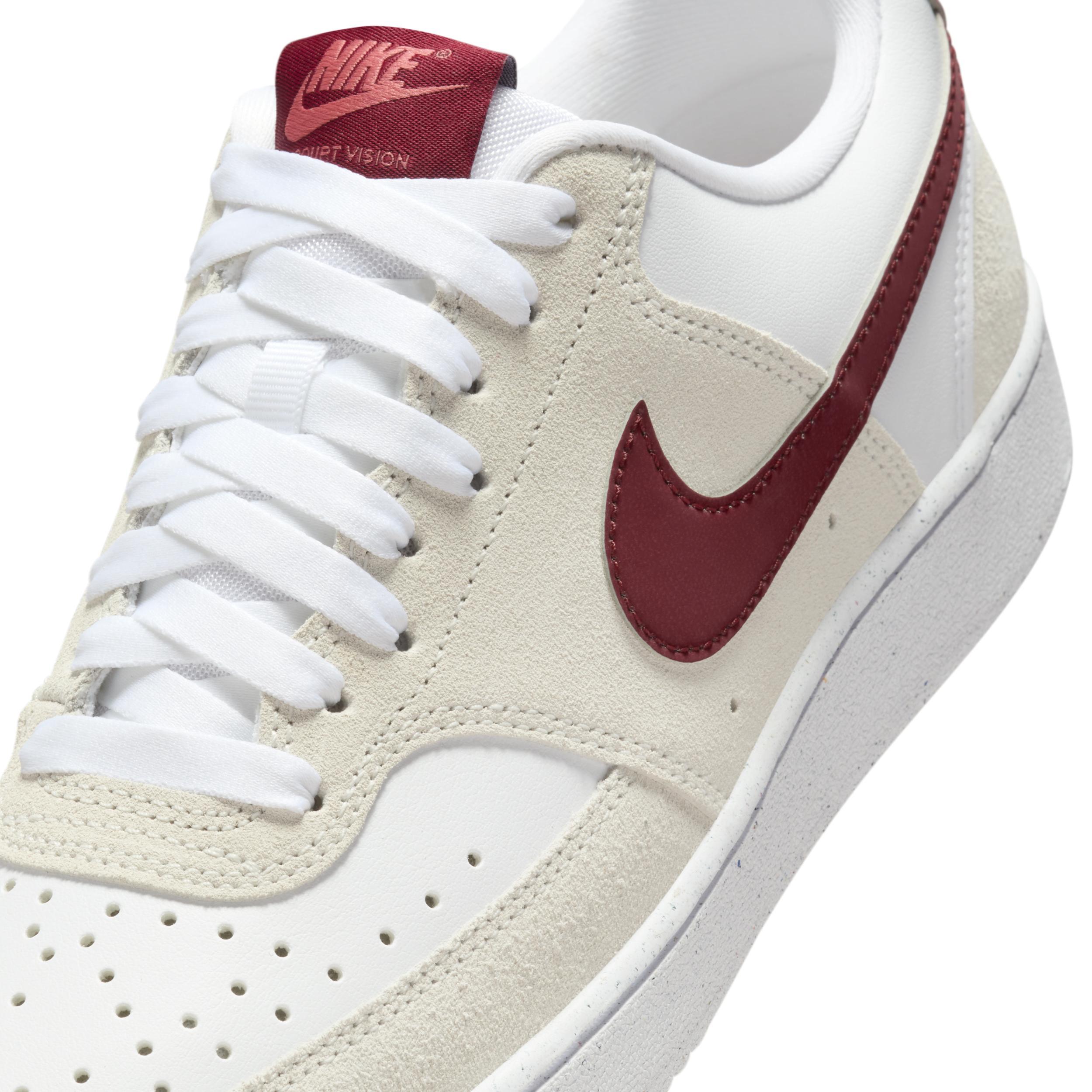 Nike Court Vision Low Women's Basketball Sneakers, Size: 12, White Team Red Product Image