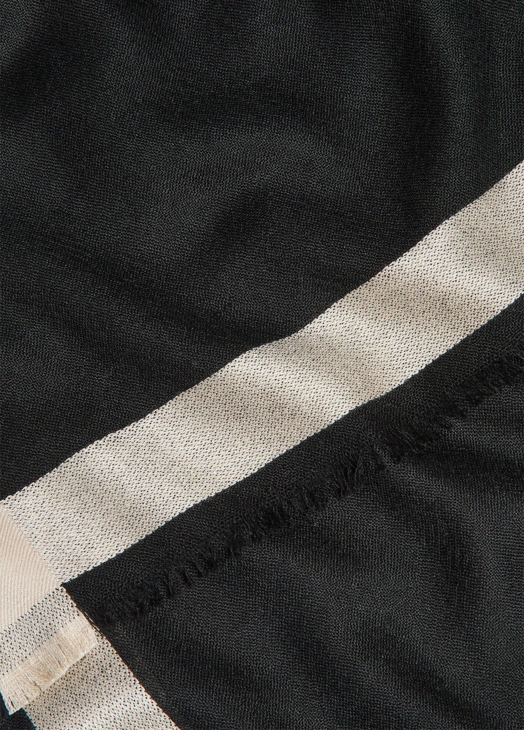 Border-Stripe Cashmere-Silk Satin Scarf Product Image