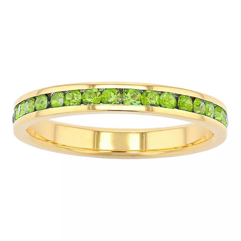 Traditions Jewelry Company 18k Gold Over Silver Birthstone Crystal Eternity Ring, Womens, 18k Gold Plated August Product Image