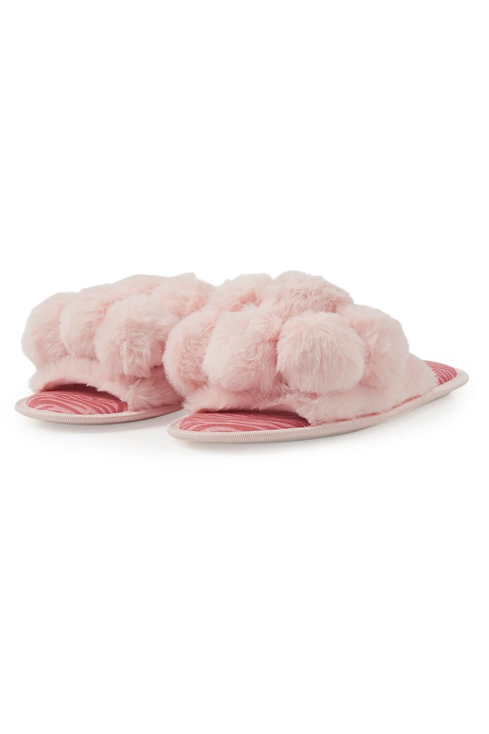 Kourtnay Pink Fur Slippers Female Product Image