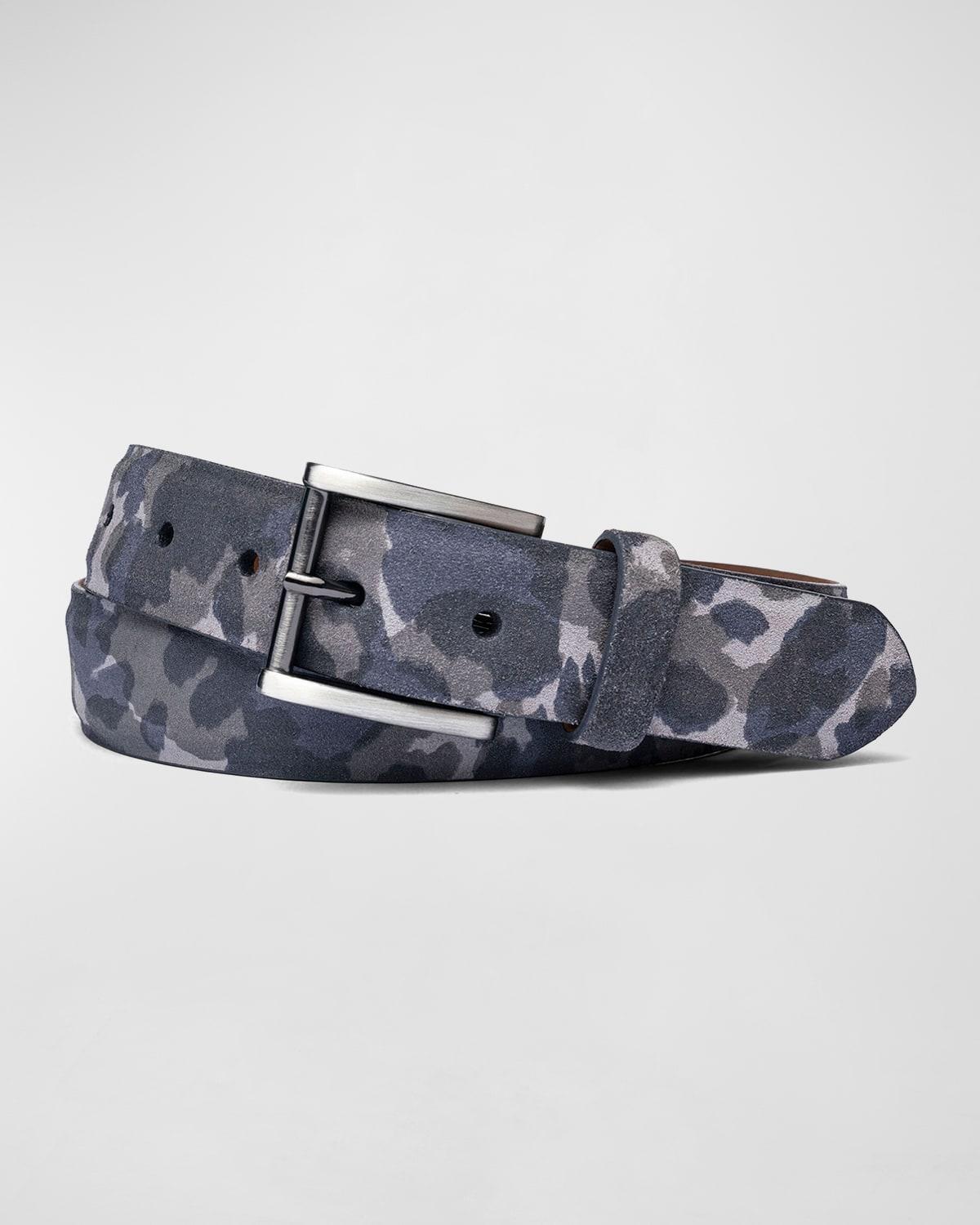 Mens Camo-Print Suede Belt Product Image
