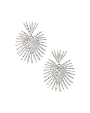 Kenneth Jay Lane Silver Fan Large Earrings Product Image