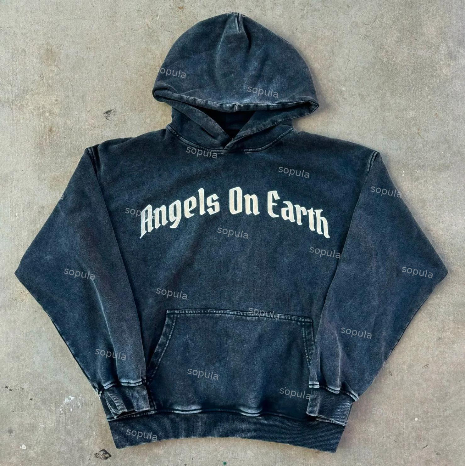 Fearless Graphic Acid Washed Oversized Hoodie Product Image
