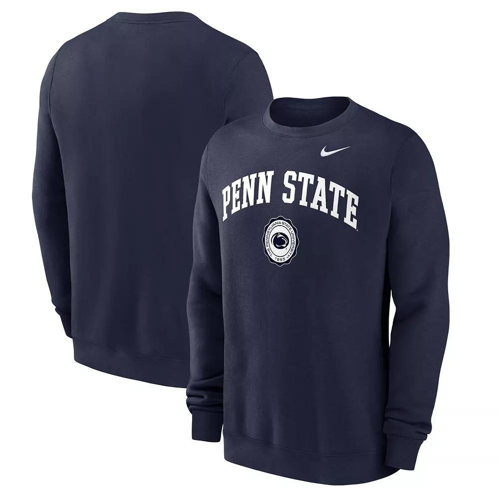 Men's Nike Navy Penn State Nittany Lions Arched Seal Pullover Sweatshirt, Size: Large, Blue Product Image