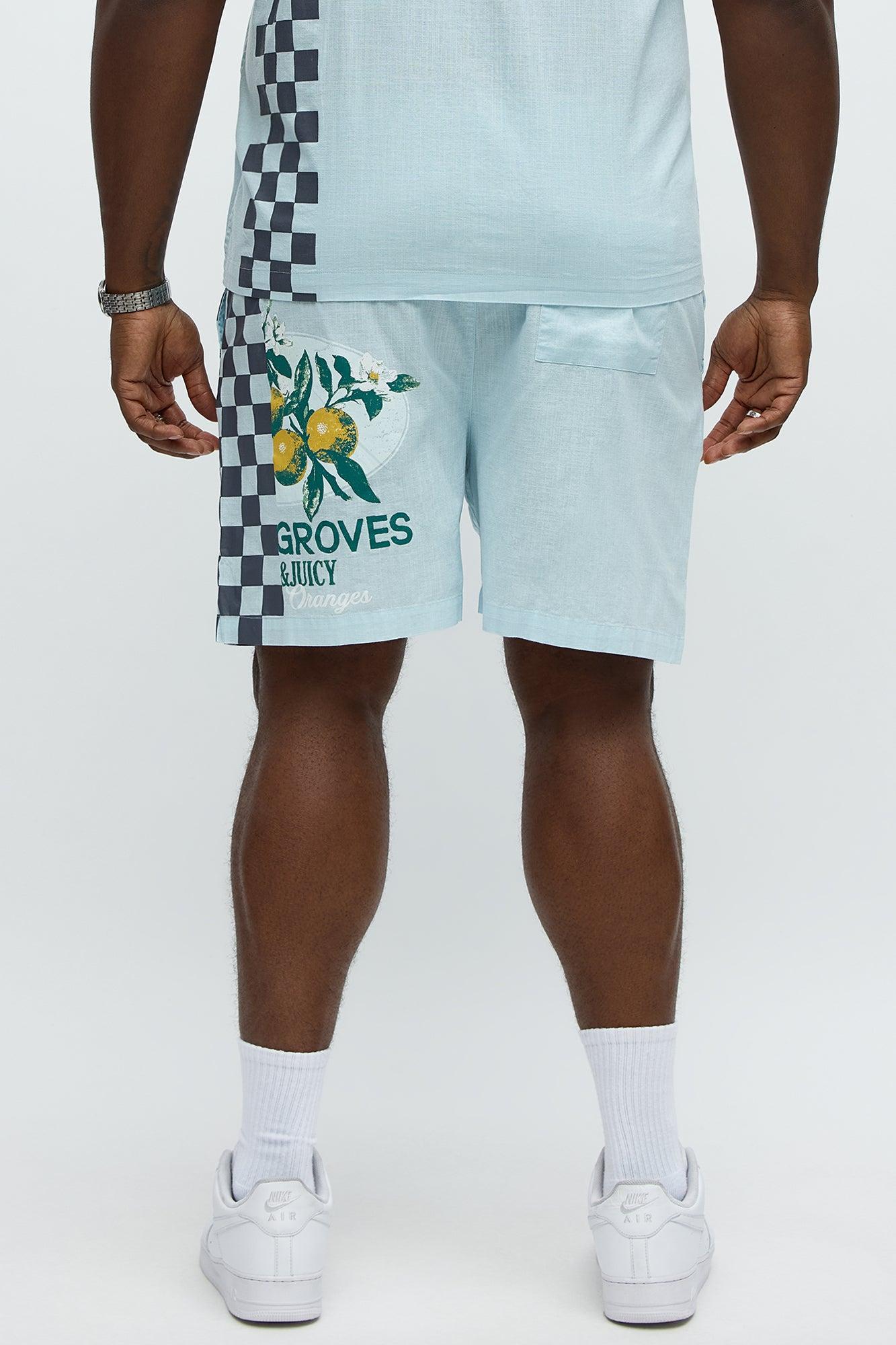 Groves Relaxed Drawstring Shorts - Light Blue Product Image