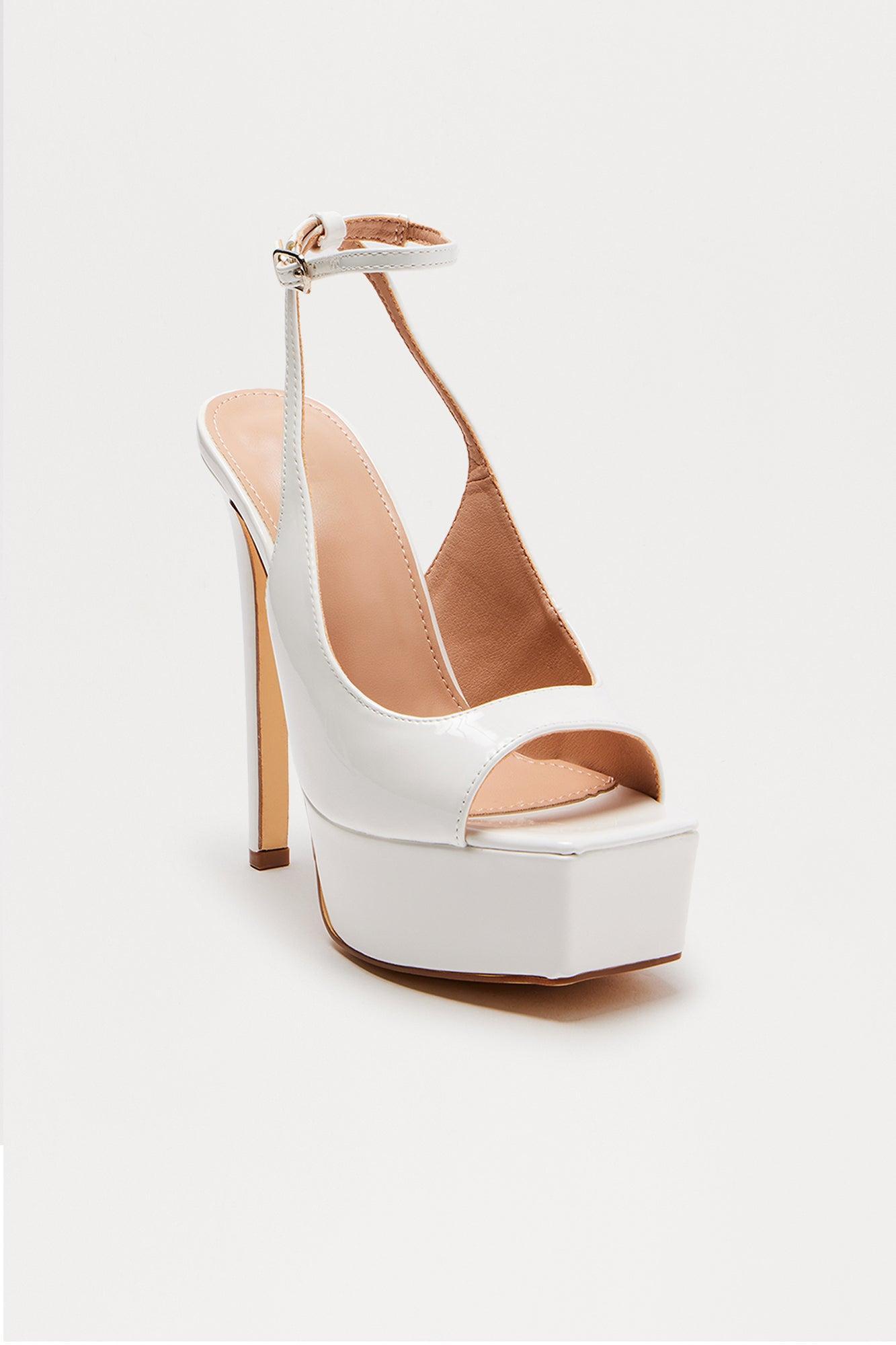 Elvie Ultra Platform Stiletto Heels - White Product Image