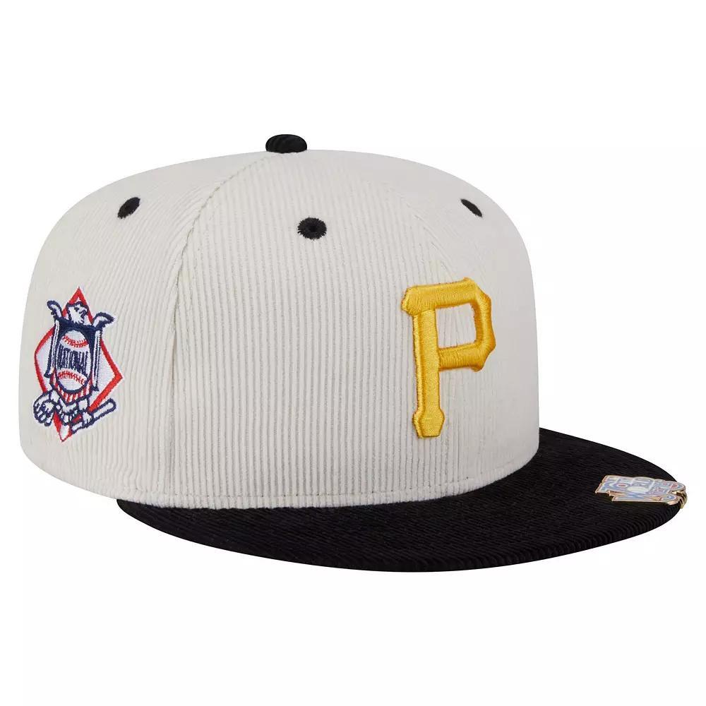 Men's New Era Cream/Black Pittsburgh Pirates Two-Tone Corduroy 59FIFTY Fitted Hat, Size: 7 3/8, Beige Product Image