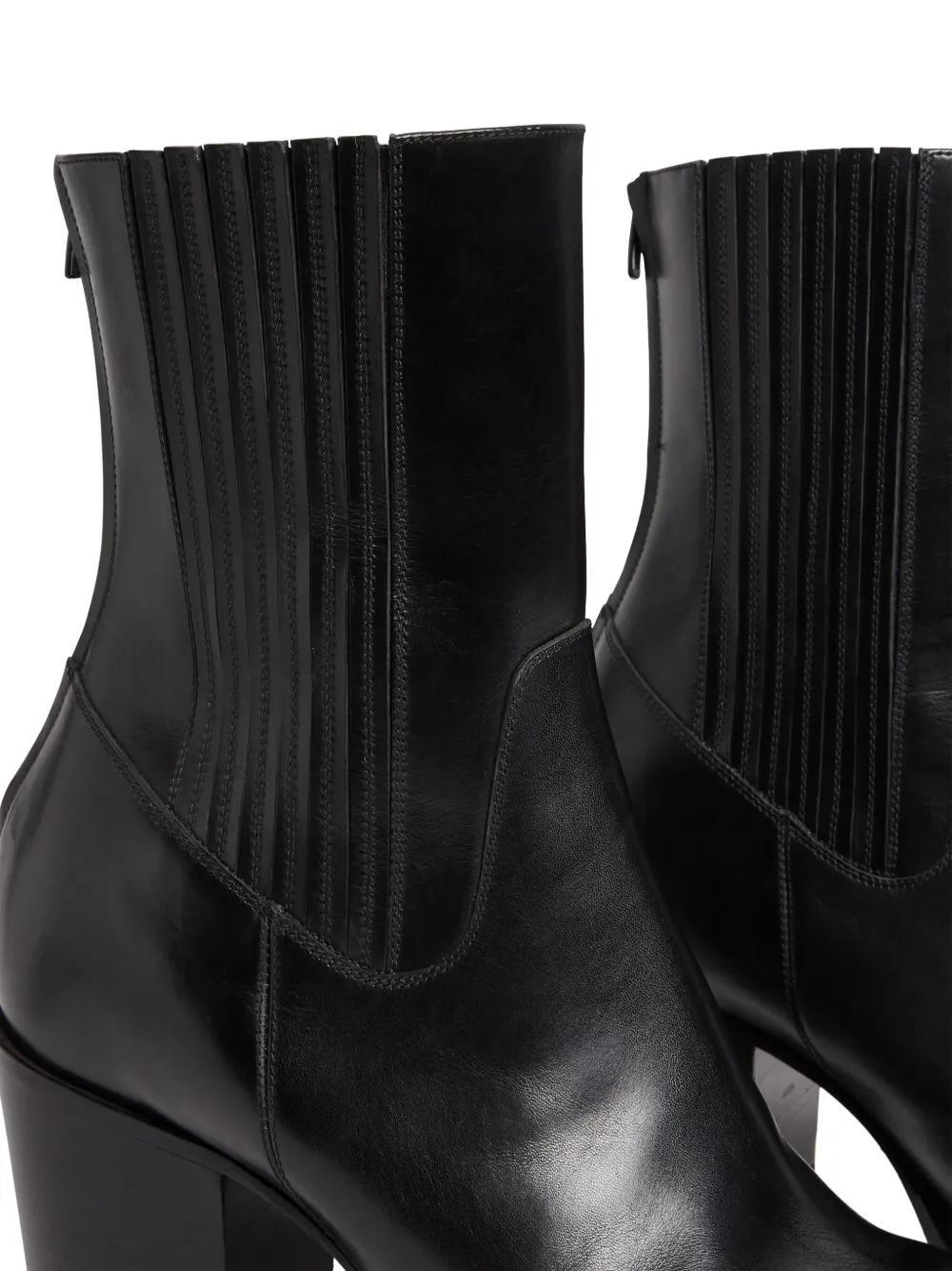 zip-up leather boots Product Image