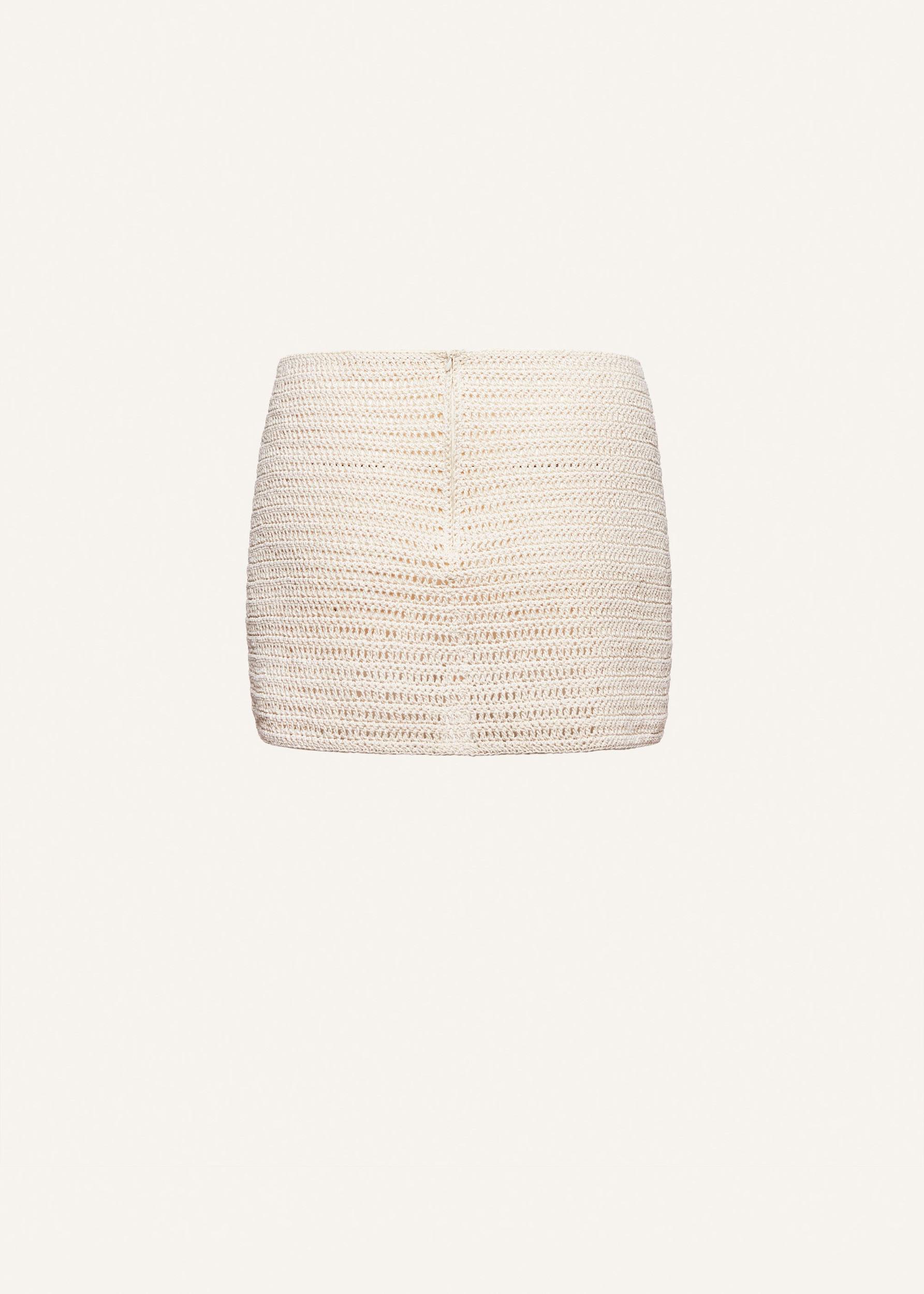 Crochet mini skirt in cream Product Image