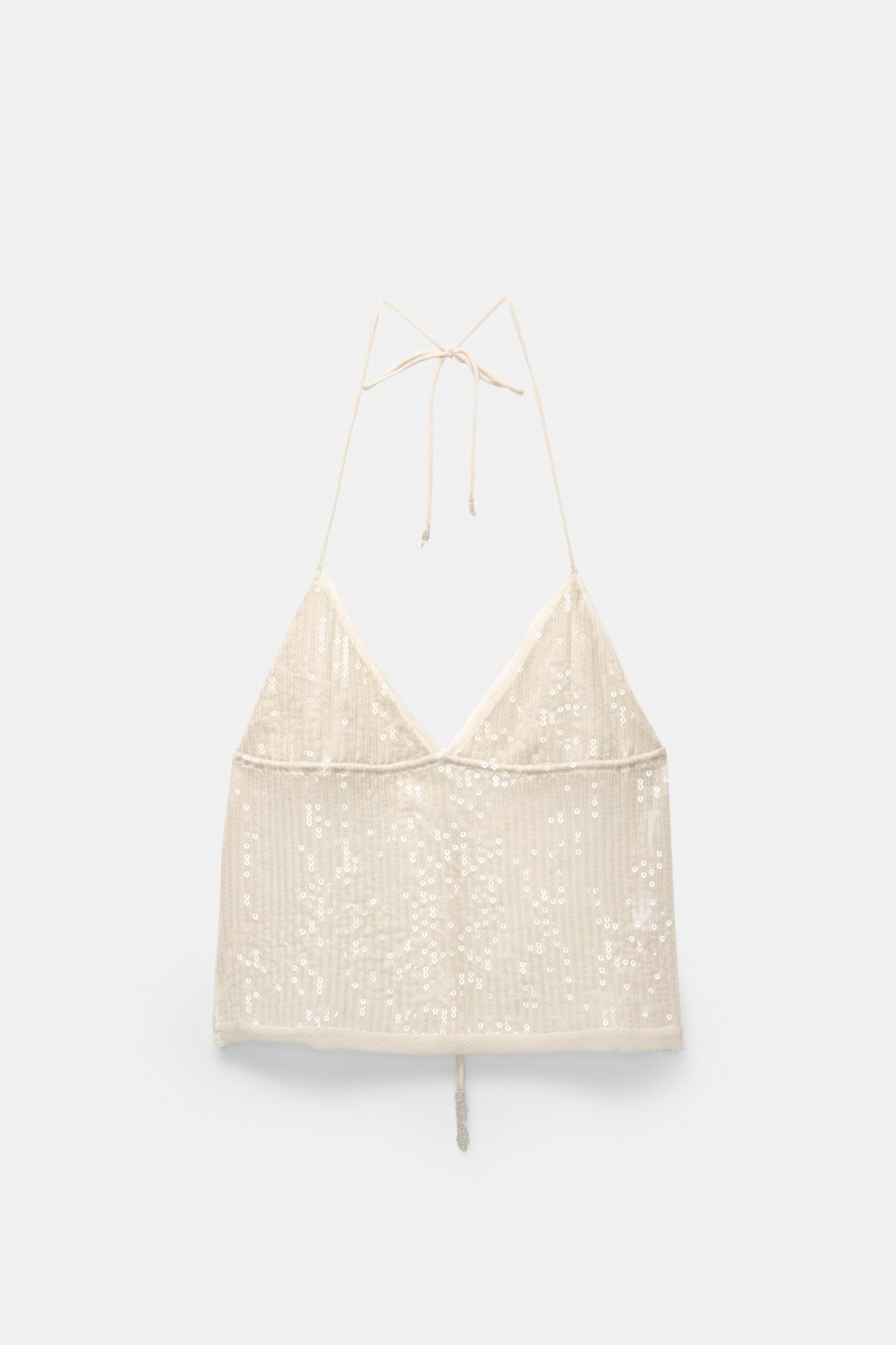 Sequined halter neck top Product Image