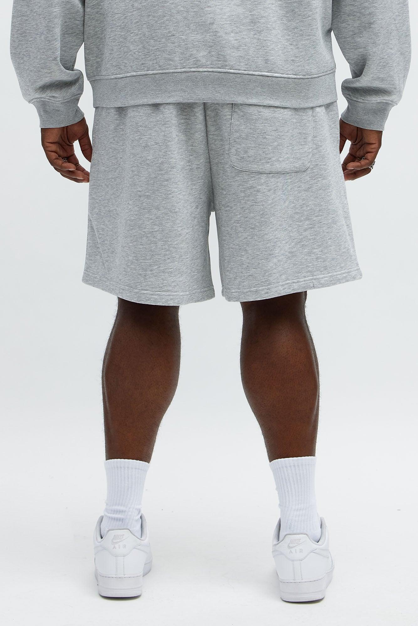 Tyson Relaxed Hit Up Applique Shorts - Heather Grey Male Product Image