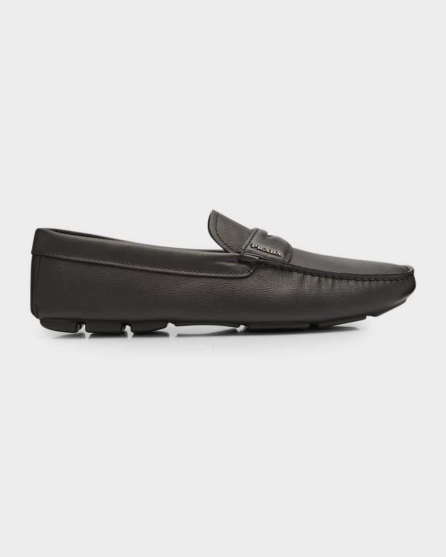 Mens Saffiano Leather Penny Drivers Product Image