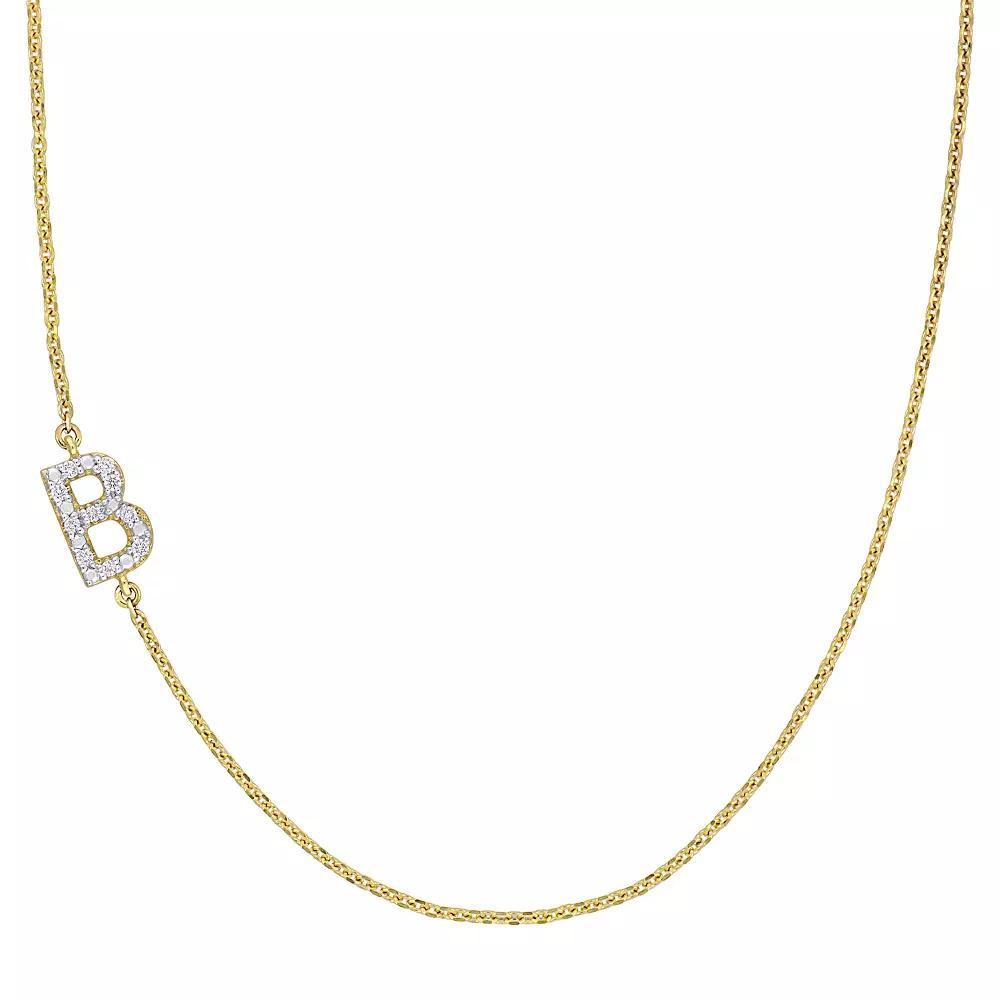 Stella Grace 14k Gold Diamond Accent Initial Necklace, Women's, Size: 18" Product Image