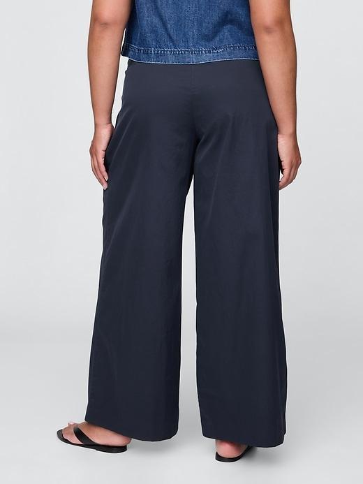 High Rise Twill Pleated Wide-Leg Khakis Product Image