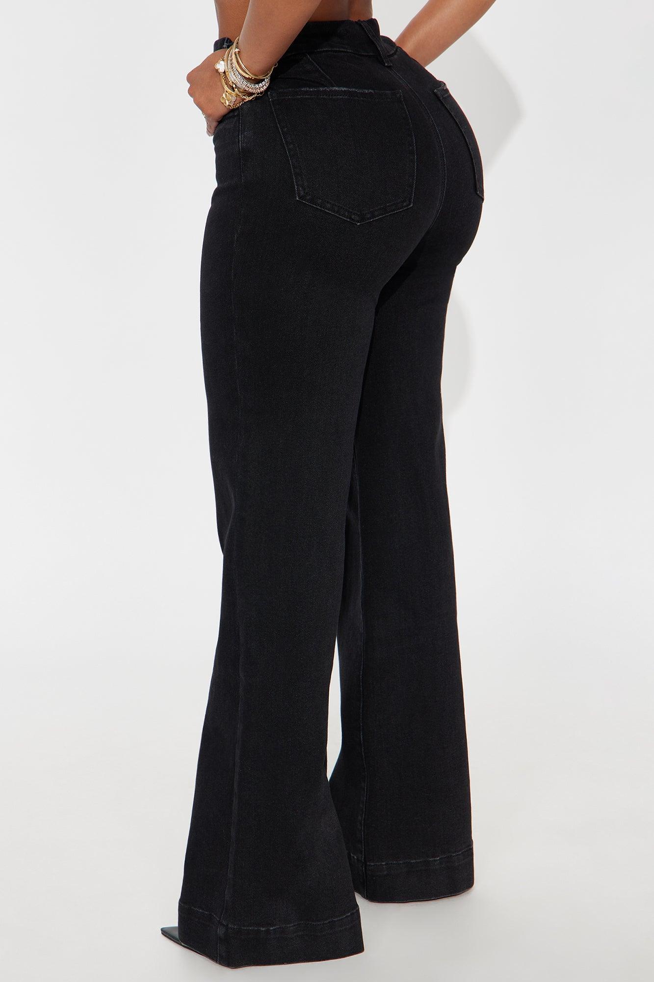 Western Showdown Trouser Flare Jeans - Black Wash Product Image
