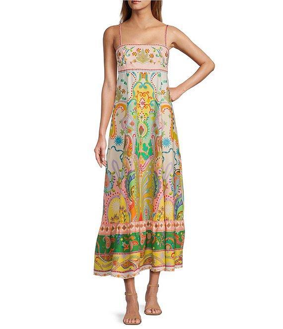 Antonio Melani Anne Printed Square Neck Sleeveless A-Line Dress Product Image