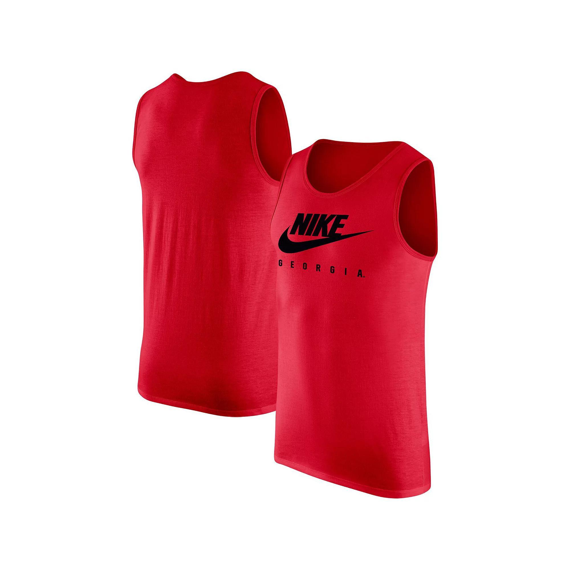 Men's Nike Red Georgia Bulldogs Futura Performance Scoop Neck Tank Top, Size: Medium Product Image