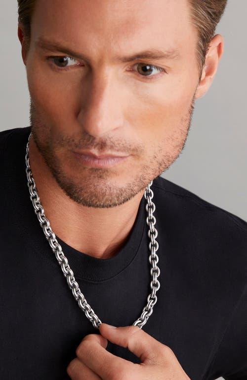 Mens Sterling Silver and 18K Gold Anthem Double Link Chain Necklace, 9.5mm, 20in Product Image