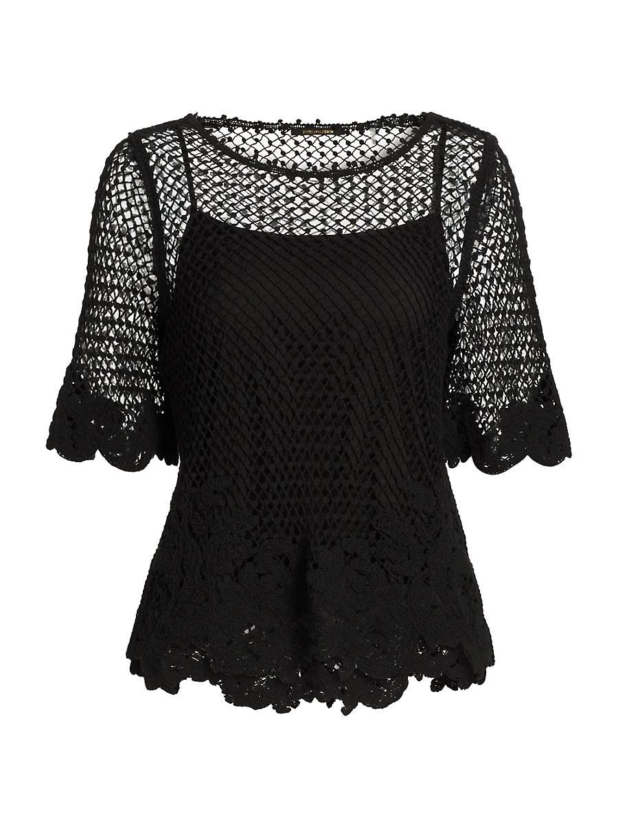 Womens Syvls Crochet Lace Blouse Product Image
