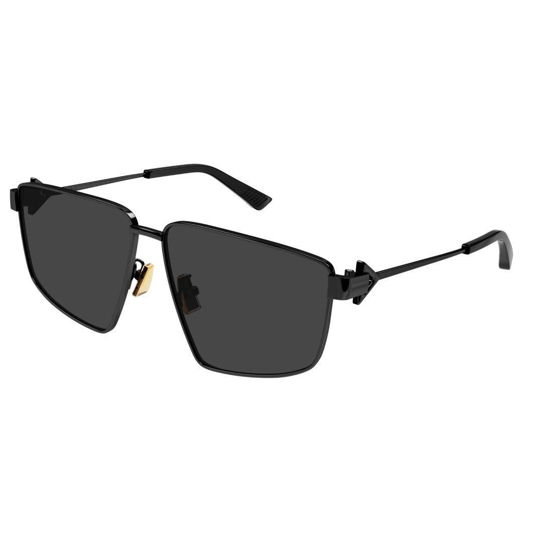 BOTTEGA VENETA Eyewear Rectangle Frame Sunglasses In 001 Black Black Grey Product Image