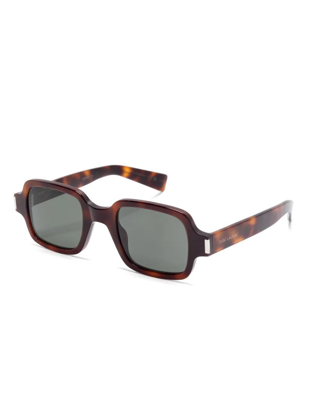 SAINT LAURENT Tortoiseshell-effect Sunglasses In Brown Product Image