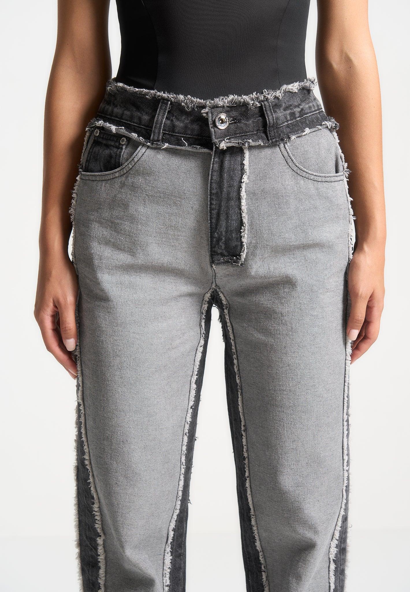Distressed Mom Jeans - Black Washed Female Product Image