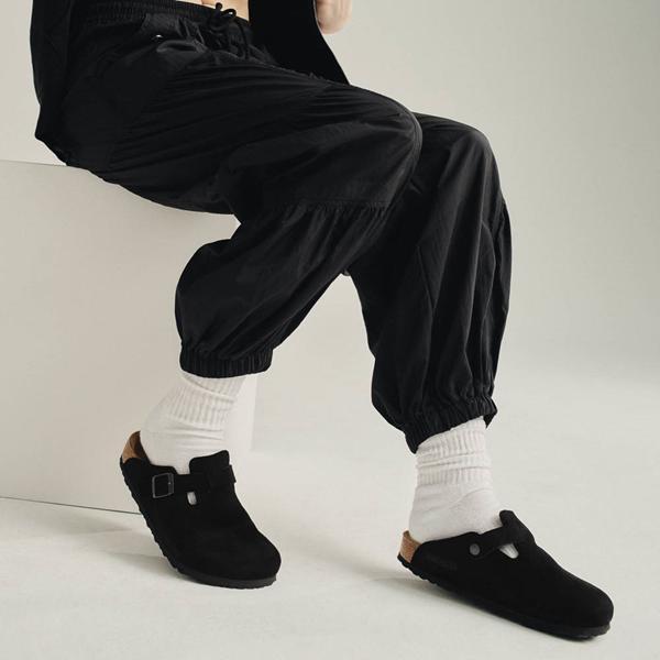 Birkenstock Mens Boston Suede Slide-On Soft Footbed Clogs Product Image