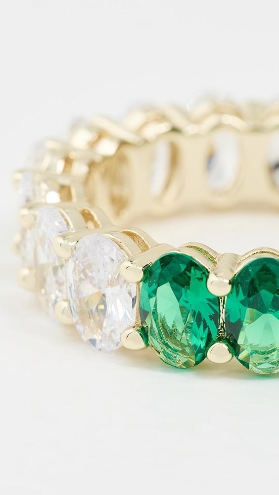 By Adina Eden Colored Oval Cubic Zirconia Half Half Eternity Band | Shopbop Product Image