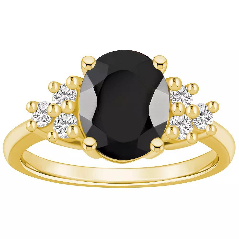 Alyson Layne 14k Gold Oval Black Onyx & 1/3 Carat T.W. Diamond Ring, Women's, Size: 9 Product Image