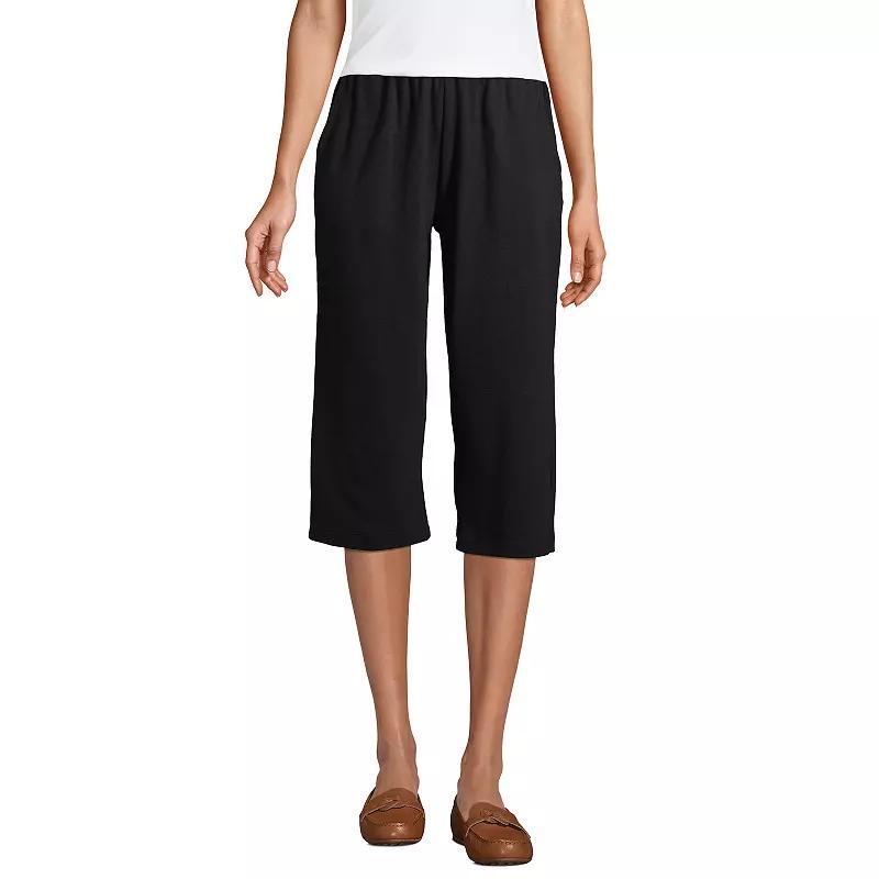 Women's Lands' End Sport High Waist Pull-On Capri Pants, Size: XL Tall, Black Product Image