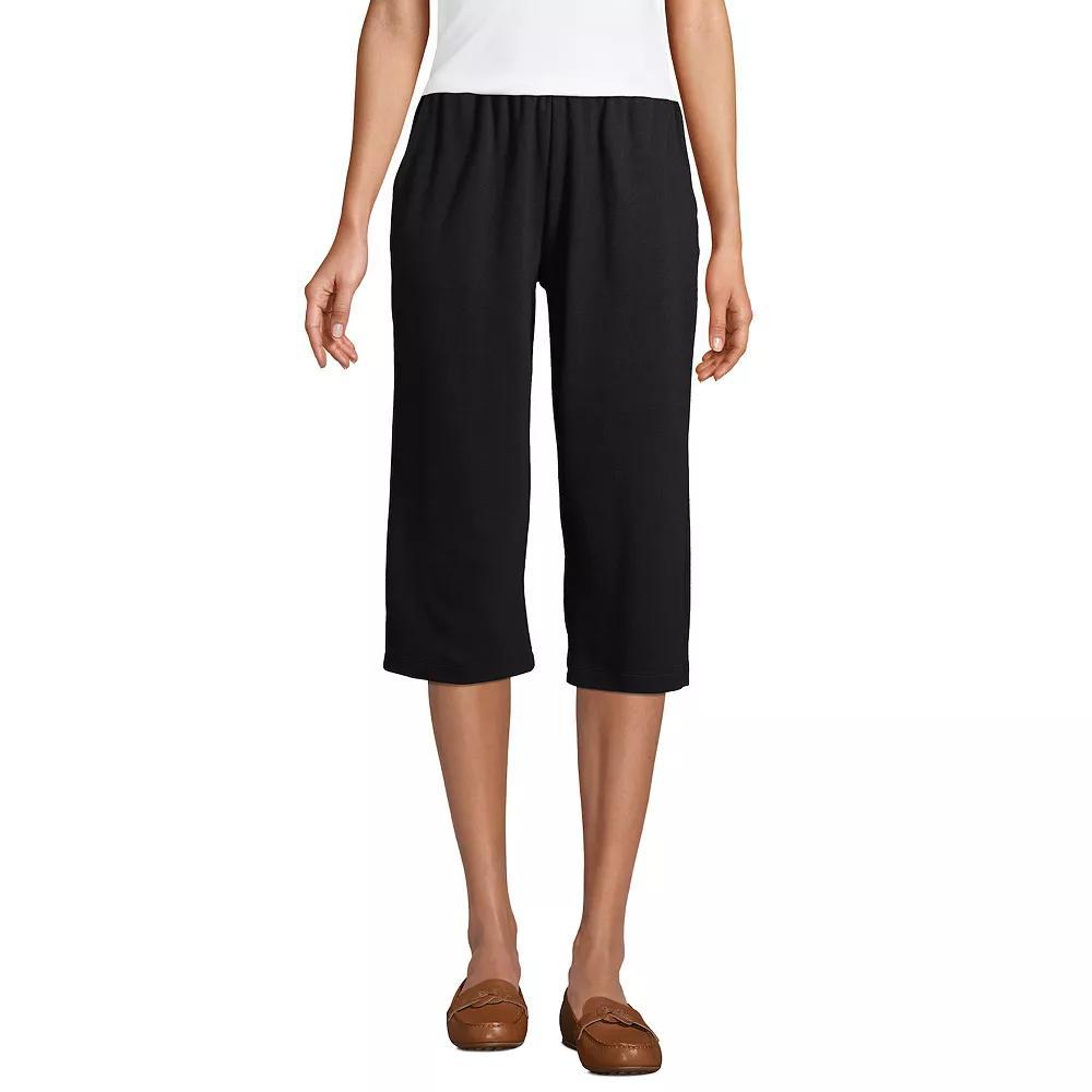 Women's Lands' End Sport High Waist Pull-On Capri Pants, Size: XL Tall, Black Product Image