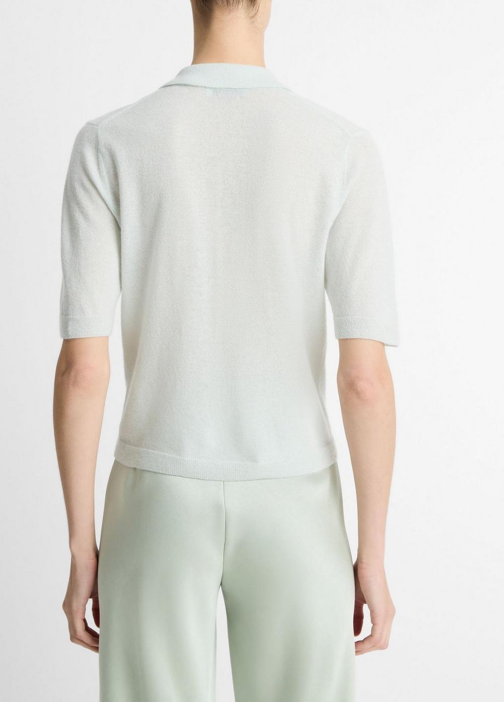 Womens Cashmere-Silk Open Collar Polo Sweater Product Image